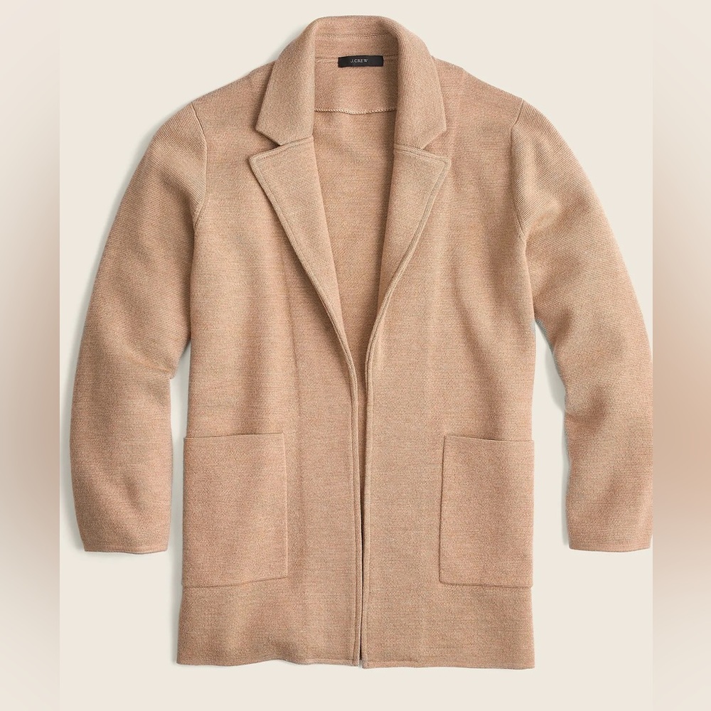 J.Crew Open Front Sweater Blazer Heather Khaki XS